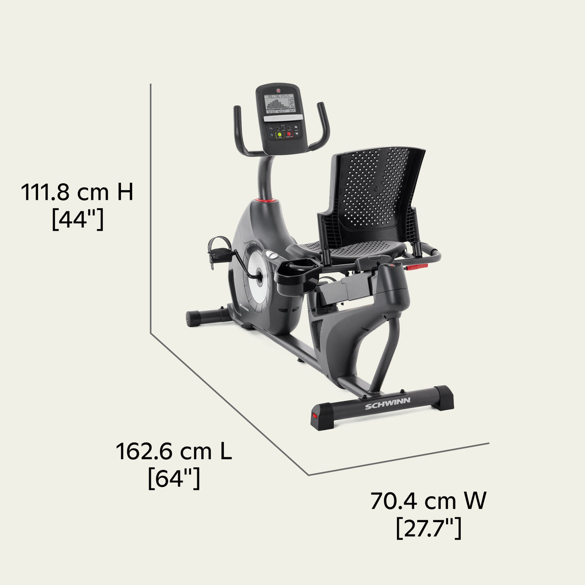 Bicicleta reclinada Schwinn 510R Dimensions