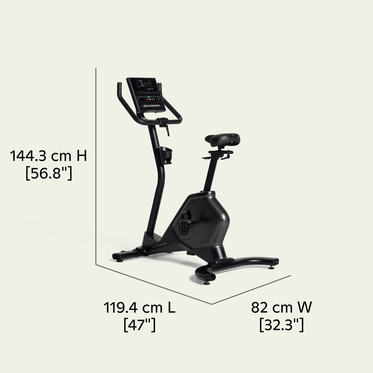 Cyclette verticale Schwinn 590U Dimensions