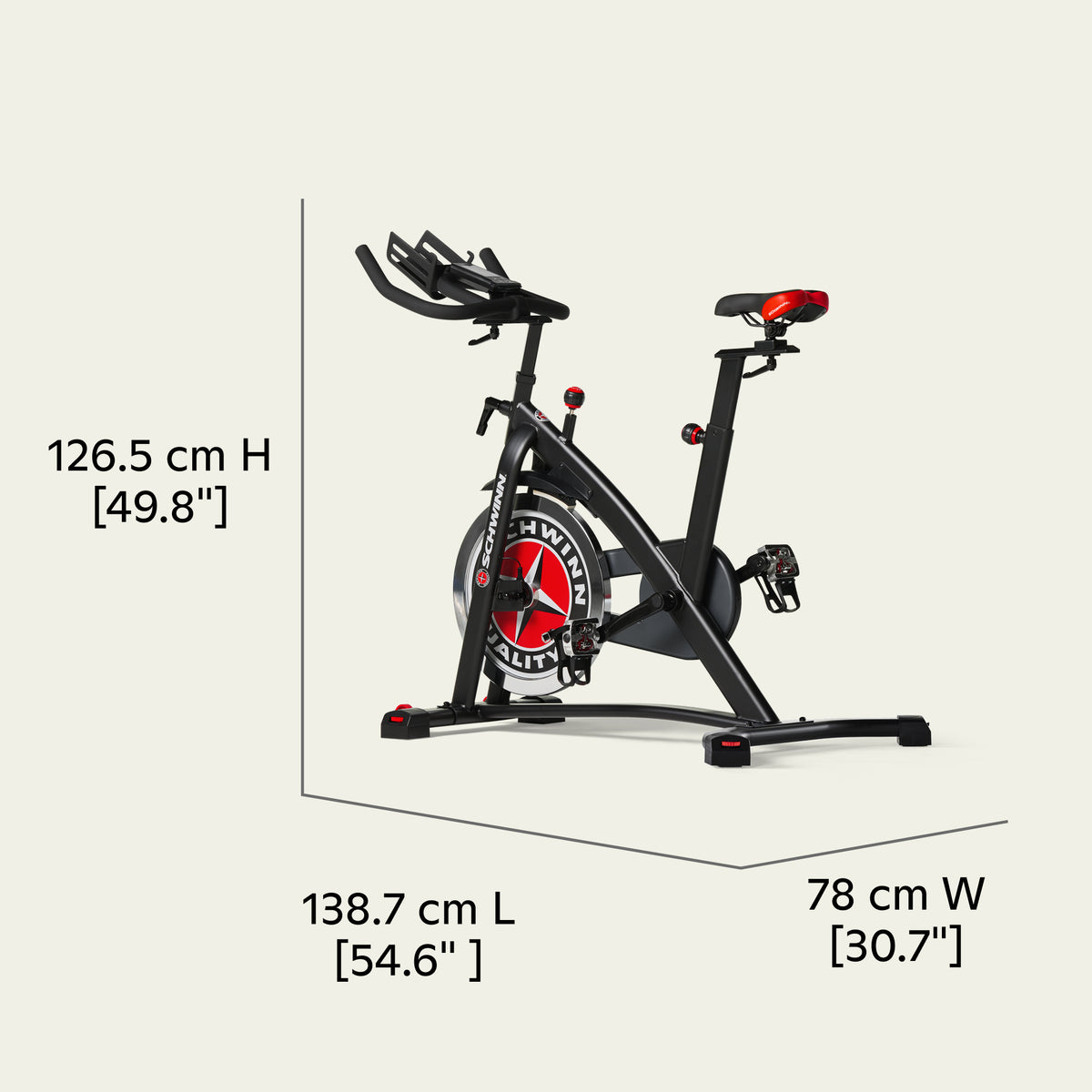 Schwinn 700IC 室內健身車 Dimensions