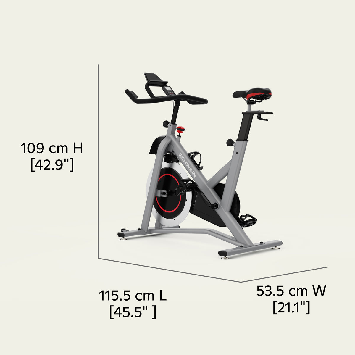 Spin bike Schwinn IC3.5 Dimensions
