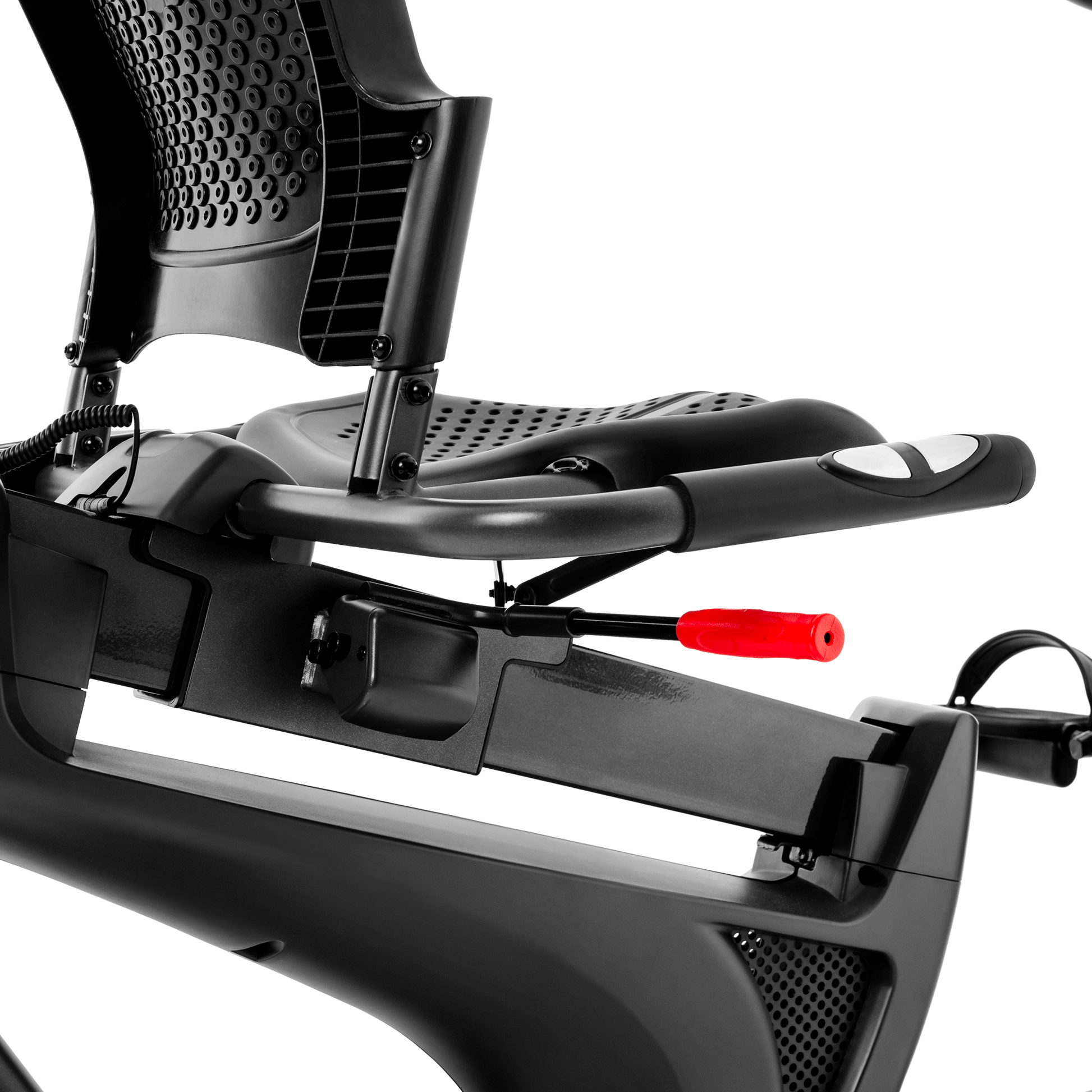 Schwinn 510R Recumbent Bike seat adjustment lever.