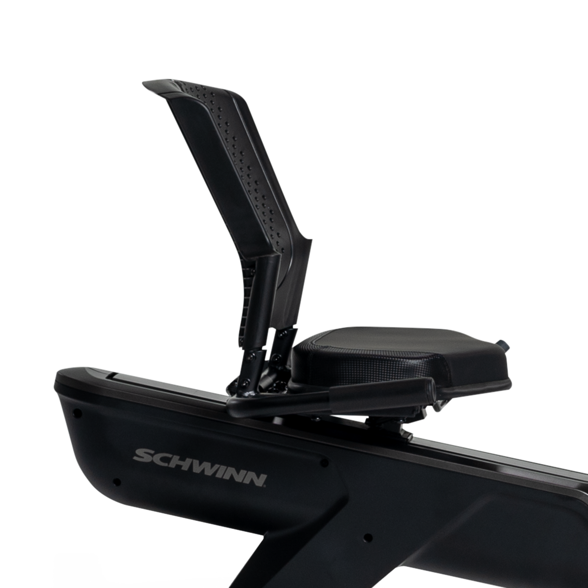 Side view of the Schwinn 590R Recumbent Bike seat.