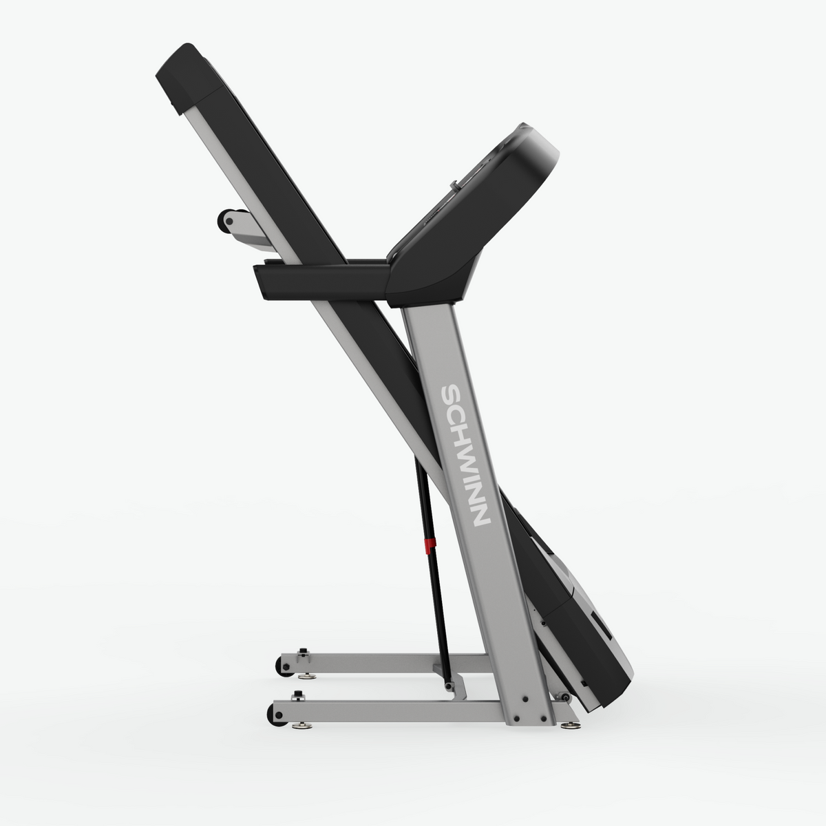 Schwinn SFT4.1 Treadmill folded for storage.