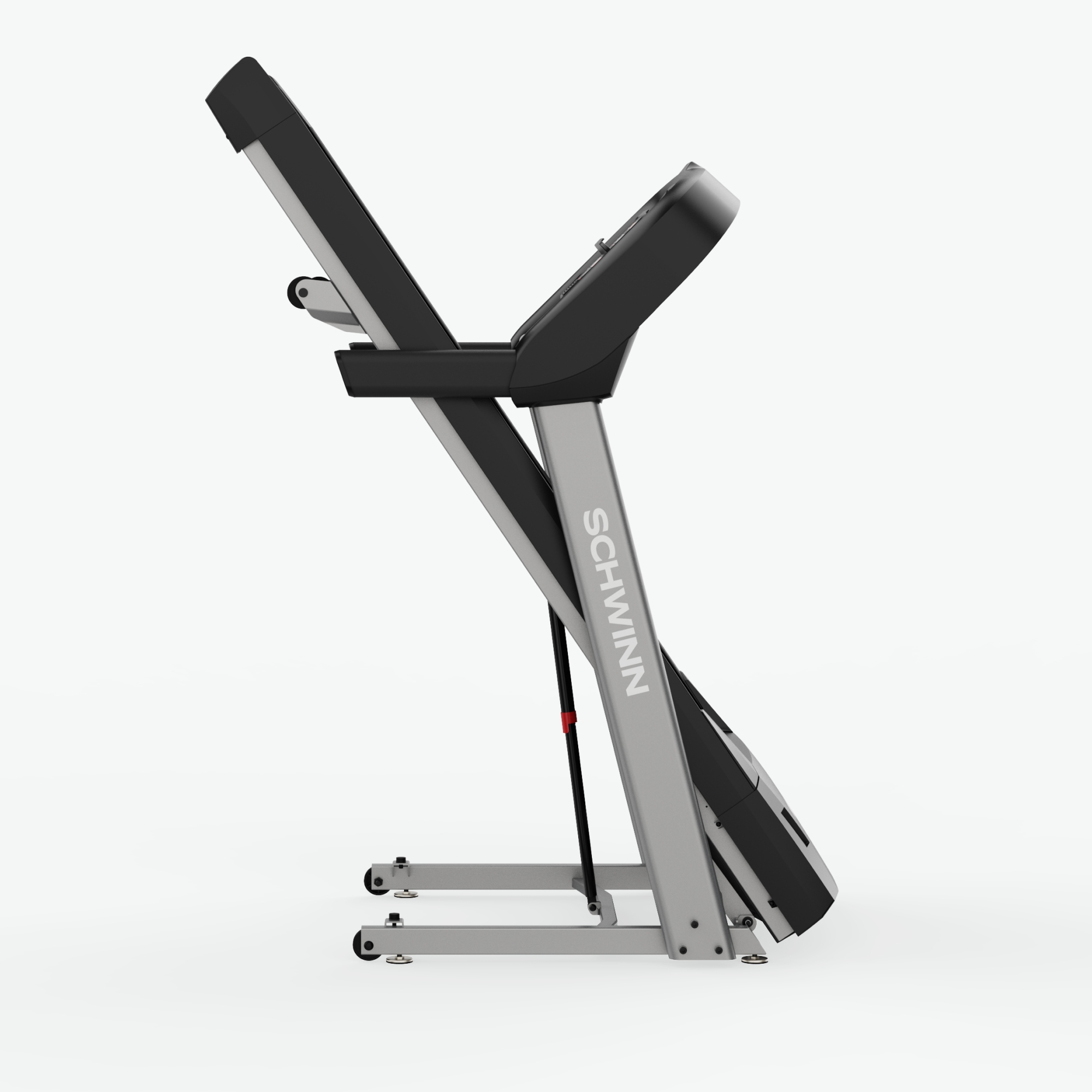 Schwinn SFT4.1 Treadmill folded for storage.