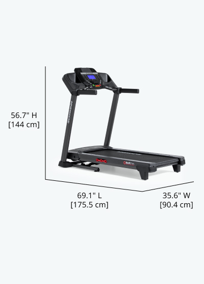 510T / 810 Treadmill Dimensions - Length 70.1 inches, Width 28.2 inches, Height 63.2 inches