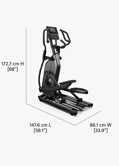 590 Elliptical Dimensions - Length 147.6 cm, Width 86.1 cm, Height 172.7 cm